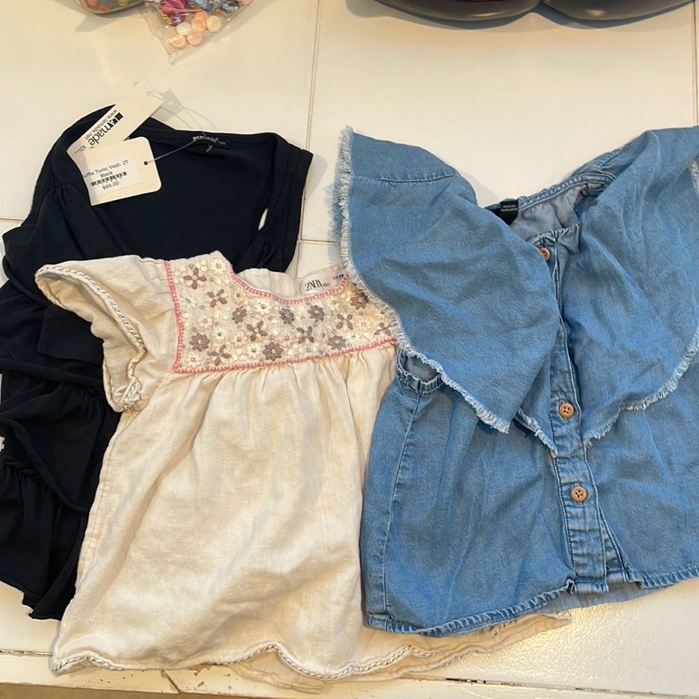 Bundle of toddler girl tops